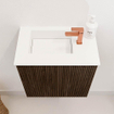 Mondiaz JOYA 40cm meuble de salle de bains - couleur Walnut - Vasque FAYE position Gauche 1 trou de robinet couleur Talc. SW1244465