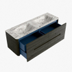 Mondiaz CIRO-DLUX Meuble de salle de bains - 140x45x50cm - Plan vasque solid surface Glace - 2 vasques Double - 2 trous de robinetterie - 4 tiroirs - Shadow SW1532218