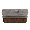 MONDIAZ THOR-DLUX 150cm badmeubel ronding links + rechts kleur Walnut met 1 lade en 2 deuren. Vrijhangende wastafel CLOUD Midden 1 kraangat kleur Oza. SW1464863
