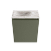MONDIAZ TURE-DLUX Meuble toilette - 40cm - Army - EDEN - vasque Glace - position gauche - sans trou de robinet SW1103148