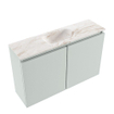 MONDIAZ TURE-DLUX Meuble toilette - 80cm - Greey - EDEN - vasque Frappe - position centrale - 1 trou de robinet SW1102814