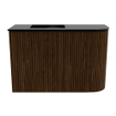 Mondiaz JOYA 61.6cm toiletmeubel - ronding rechts kleur Walnut - Wastafel FAYE positie Links 1 kraangat kleur Urban. SW1421422