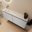 MONDIAZ TURE-DLUX Meuble toilette - 120cm - Plata - EDEN - vasque Opalo - position gauche - sans trou de robinet SW1104500