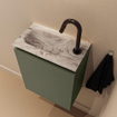 MONDIAZ TURE-DLUX Meuble toilette - 40cm - Army - EDEN - vasque Glace - position gauche - 1 trou de robinet SW1103144