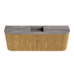 Mondiaz JOYA-DLUX Meuble de salle de bains 113.2cm - arrondi gauche et droite couleur Oak - Vasque FAYE position Milieu 1 trou de robinet couleur Oza SW1424160