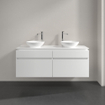 Villeroy & Boch Legato meuble sous lavabo avec 4 tiroirs pour 2 lavabos à poser 140x50x55cm blanc mat 0124798