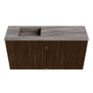 Mondiaz JOYA-DLUX 80cm toiletmeubel - kleur Walnut - Wastafel FAYE positie Links Zonder kraangat kleur Oza. SW1424578