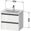 Duravit Ketho 2 meuble sous-lavabo avec 2 tiroirs 63.4x45.5x54.9cm avec poignées chêne naturel anthracite mat SW772012