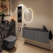 MONDIAZ TURE-DLUX Meuble toilette - 120cm - Dark Grey - EDEN - vasque Lava - position gauche - 1 trou de robinet SW1103787