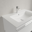 Villeroy & Boch Venticello lavabo-meuble - 1 trou de robinet traversant 80x50cm - (adapté pour 3 trous de robinet) avec trop-plein stone white SW209638