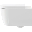 Duravit ME by Starck WC suspendu à fond creux Rimless 37x57cm avec fixation cachée et Hygieneglaze blanc SW84181