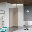 FugaFlow Eccelente Vetro douche à l'italienne salle de bain - 160x200cm - verre fumé - bras plafond - gunmetal SW1124416