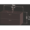 Duravit XBase Meuble sous-lavabo 2 tiroir(s) 100x55.2x47.5cm Graphite mat SW444120