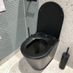 QeramiQ Dely Pack WC - réservoir encastré Grohe - plaque de déclenchement noir mat - WC rectangulaire - abattant - noir mat SW656916