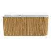Mondiaz JOYA-DLUX 91.6cm toiletmeubel - ronding rechts kleur Oak - Wastafel FAYE positie Links Zonder kraangat kleur Opalo. SW1422202