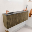 Mondiaz JOYA-DLUX Meuble de toilette 111,6cm - arrondi droite couleur Dusk - Vasque FAYE position gauche 1 trou de robinet couleur Sombra SW1426279