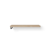 Looox Wood collection Solo plan sous vasque - 140x46cm - Avec porte-serviettes (gauche) noir mat - Chêne massif gris ancien SW108664