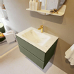 Mondiaz VICA-DLUX ensemble de meuble de salle de bain - 70cm - meuble sous-vasque armée - 2 tiroirs - lavabo encastré nuage milieu - 1 trou de robinet - version haute de 60cm - opalo SW1086443