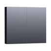 BRAUER Dual Spiegelkast - 80x70x15cm - 2 links- rechtsdraaiende spiegeldeur - MDF - mat zwart SW371757