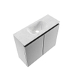 MONDIAZ TURE-DLUX Meuble WC 60cm Plata. EDEN lavabo Opalo position milieu. Sans trou de robinet. SW1104481
