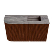 Mondiaz JOYA-DLUX 71.6cm toiletmeubel - ronding links kleur Ruby - Wastafel FAYE positie Rechts Zonder kraangat kleur Sombra. SW1426267