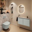 MONDIAZ TURE-DLUX 80cm toiletmeubel Greey. EDEN wastafel Glace positie links. Met 1 kraangat. SW1103398