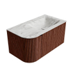 Mondiaz KURVE-DLUX Ensemble de meuble de salle de bains - 85x46x40cm - 1 tiroir - 1 porte - vasque solid surface - droite - 1 trou de robinet - Ruby SW1415781