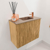 Mondiaz JOYA-DLUX 50cm toiletmeubel - kleur Oak - Wastafel FAYE positie Rechts 1 kraangat kleur Arena. SW1423891