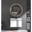 Adema Lonato Miroir de salle de bain - rond - diamètre 60cm - éclairage LED indirect - chauffage miroir - interrupteur infrarouge - or mat SW643413
