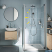 GROHE Vitalio Start 250 Regendoucheset - hoofddouche 25cm - ronde handdouche - 2 straalsoorten - met douchethermostaat - chroom SW1028253