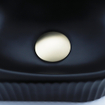 QeramiQ Fuente Ensemble de Lavabo - 40x21.5x12cm - strié - demi-rond - céramique - ensemble de robinet en laiton brossé - bouchon de vidange - siphon réduit - noir mat SW1233112