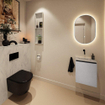 MONDIAZ TURE-DLUX Meuble toilette - 40cm - Plata - EDEN - vasque Opalo - position centrale - sans trou de robinet SW1104466