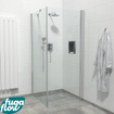 FugaFlow Efficiente Vetro Cabine de douche - 1 porte pivotante - Paroi latérale - 90x90x200cm - verre de sécurité 6mm - anti-calcaire - chrome SW1123818