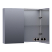 BRAUER Dual Armoire de toilette 80x70x15cm éclairage intégré rectangulaire 2 portes pivotantes MDF Gris mat SW371807