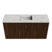Mondiaz JOYA-DLUX Meuble de salle de bains 80cm - couleur Walnut - Vasque FAYE position Milieu Sans trou de robinet couleur Opalo SW1422556