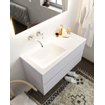 Mondiaz VICA ensemble de meuble de salle de bain - 100cm - meuble sous lavabo cale - 2 tiroirs - lavabo cloud gauche - sans trou de robinet - miroir LED - version XL 60cm de haut SW1097812