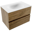 MONDIAZ VICA Badkamermeubelset - 70x50cm - 2 lades - Chai - wastafel MOON midden - 1 kraangat - Talc SW1223461