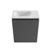 MONDIAZ TURE-DLUX Meuble toilette - 40cm - Dark Grey - EDEN - vasque Opalo - position gauche - 1 trou de robinet SW1104287