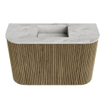 Mondiaz JOYA-DLUX 63.2cm toiletmeubel - ronding links en rechts kleur Dusk - Wastafel FAYE positie Midden Zonder kraangat kleur Glace. SW1423212