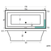 Xenz Society Duobad - 170x75x53 - afvoer Midden - acryl - wit mat SW102900