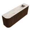 Mondiaz JOYA-DLUX 101.6cm toiletmeubel - ronding links kleur Walnut - Wastafel FAYE positie Rechts Zonder kraangat kleur Nata. SW1424524