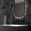 La Mosaic Factory Kasba carreau mosaïque - 30x30cm - carrelage mural - Carré - Porcelaine Noir brillant SW798757