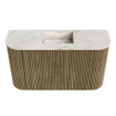 Mondiaz JOYA-DLUX Meuble de salle de bains 73,2cm - arrondis gauche et droite couleur Dusk - Vasque FAYE position Milieu Sans trou de robinet couleur Frappe SW1423147