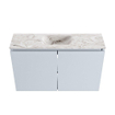 MONDIAZ TURE-DLUX Meuble toilette - 80cm - Clay - EDEN - vasque Glace - position centrale - sans trou de robinet SW1103229