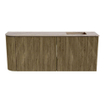 Mondiaz JOYA-DLUX Meuble de salle de bains 101,6cm - arrondi gauche couleur Dusk - Vasque FAYE position Droite 1 trou de robinet couleur Arena. SW1425781