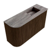 Mondiaz JOYA-DLUX 71.6cm toiletmeubel - ronding links kleur Walnut - Wastafel FAYE positie Rechts 1 kraangat kleur Oza. SW1424577
