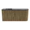 Mondiaz JOYA-DLUX Meuble de salle de bains 91,6cm - arrondi droit couleur Dusk - Vasque FAYE position Gauche Sans trou de robinet couleur Lava SW1423262