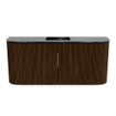 Mondiaz JOYA-DLUX 93.2cm toiletmeubel - ronding links en rechts kleur Walnut - Wastafel FAYE positie Midden 1 kraangat kleur Lava. SW1422495