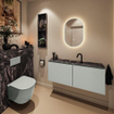 MONDIAZ TURE-DLUX Meuble toilette - 120cm - Greey - EDEN - vasque Lava - position centrale - 1 trou de robinet SW1103803