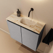 MONDIAZ TURE-DLUX Meuble toilette - 60cm - Plata - EDEN - vasque Frappe - position droite - sans trou de robinet SW1102931